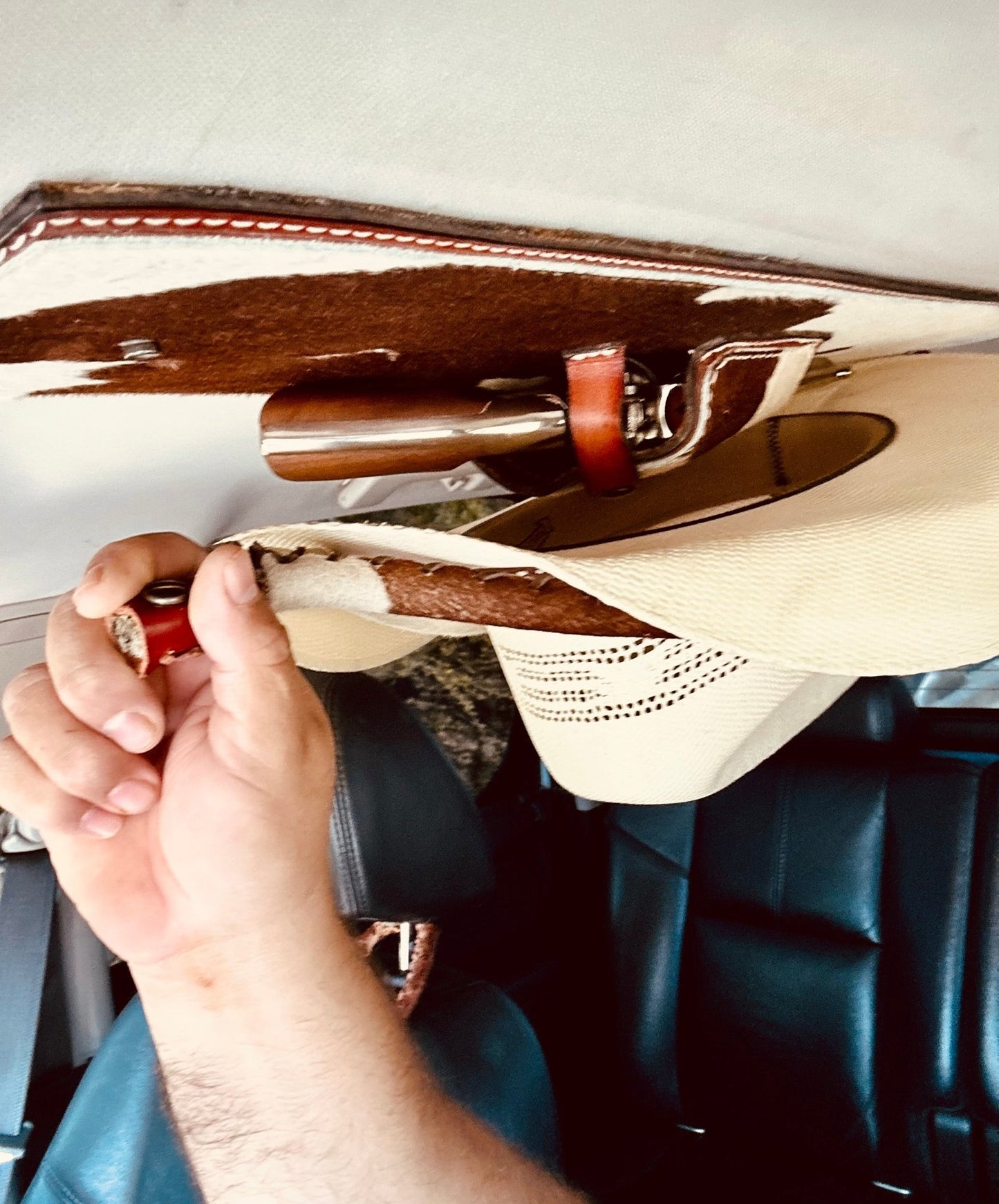 JM Paint Gun Holster Cowboy Hat Rack Edition - JM Ranch Snap Racks