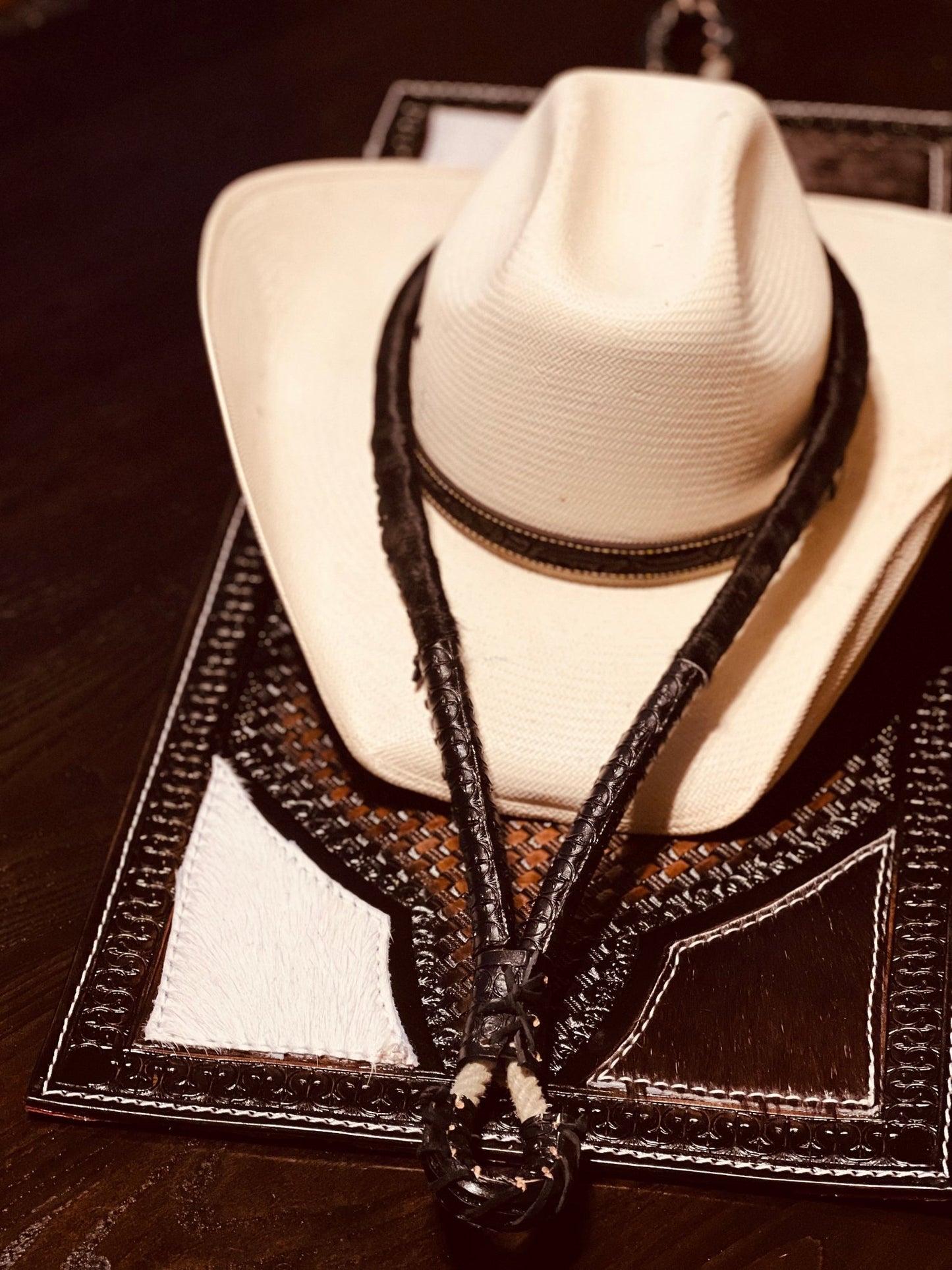 Jesse Marroquin’s Special Edition Gun Holster Bull Hide Cowboy Hat - JM Ranch Snap Racks