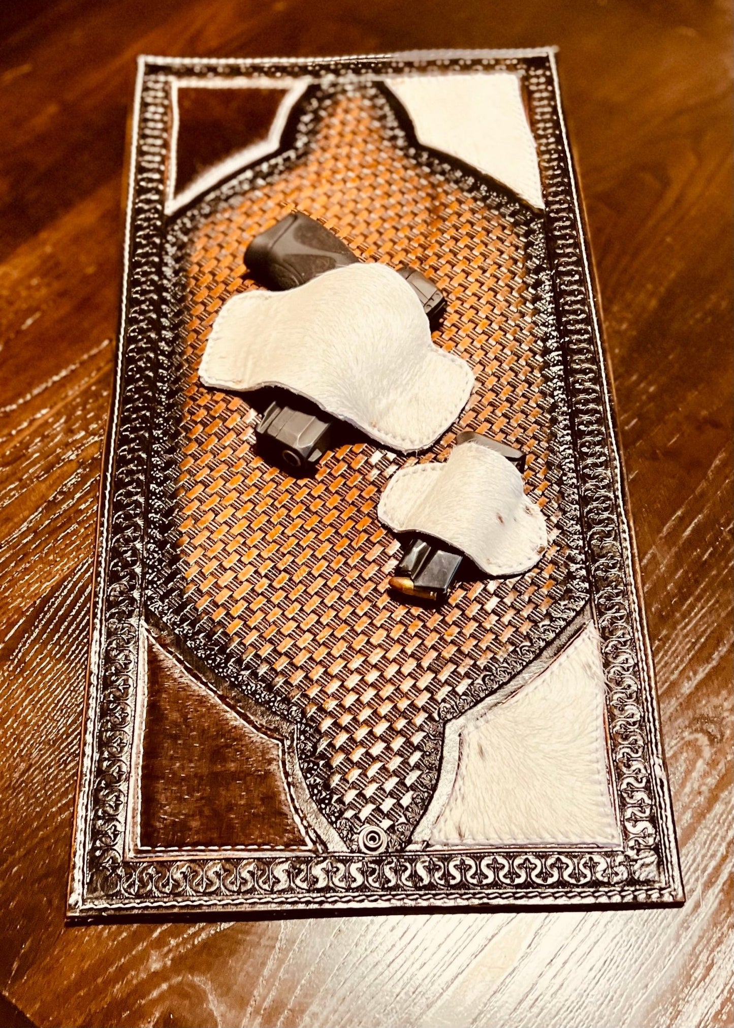 Jesse Marroquin’s Special Edition Gun Holster Bull Hide Cowboy Hat - JM Ranch Snap Racks