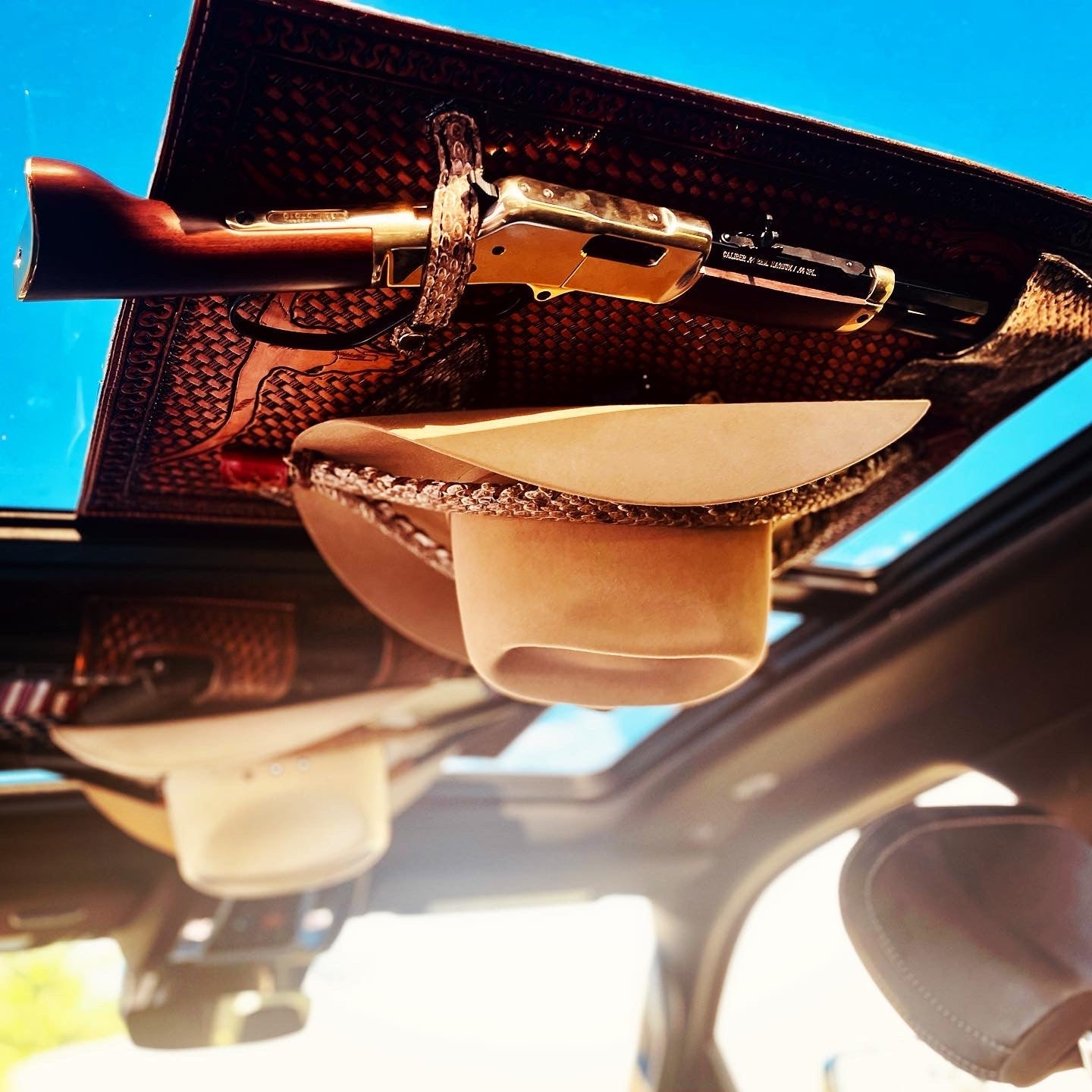 JM Mares Leg Rattlesnake Gun Holster Cowboy Hat Rack Edition - JM Ranch Snap Racks