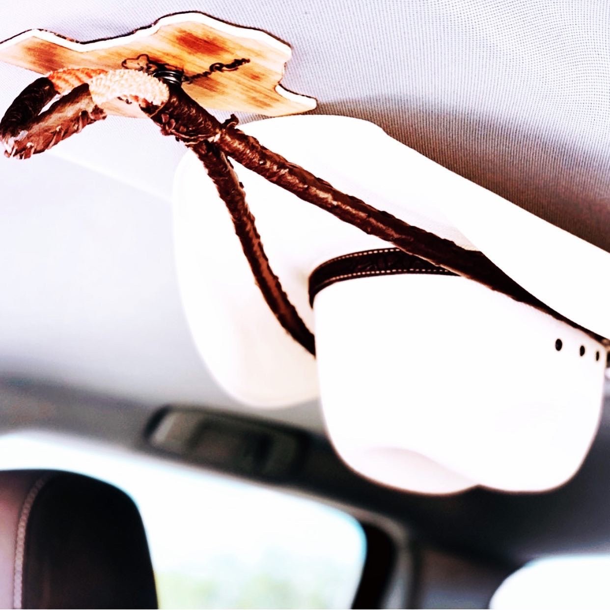 JM Ostrich Brown Edition Cowboy Hat Rack. - JM Ranch Snap Racks