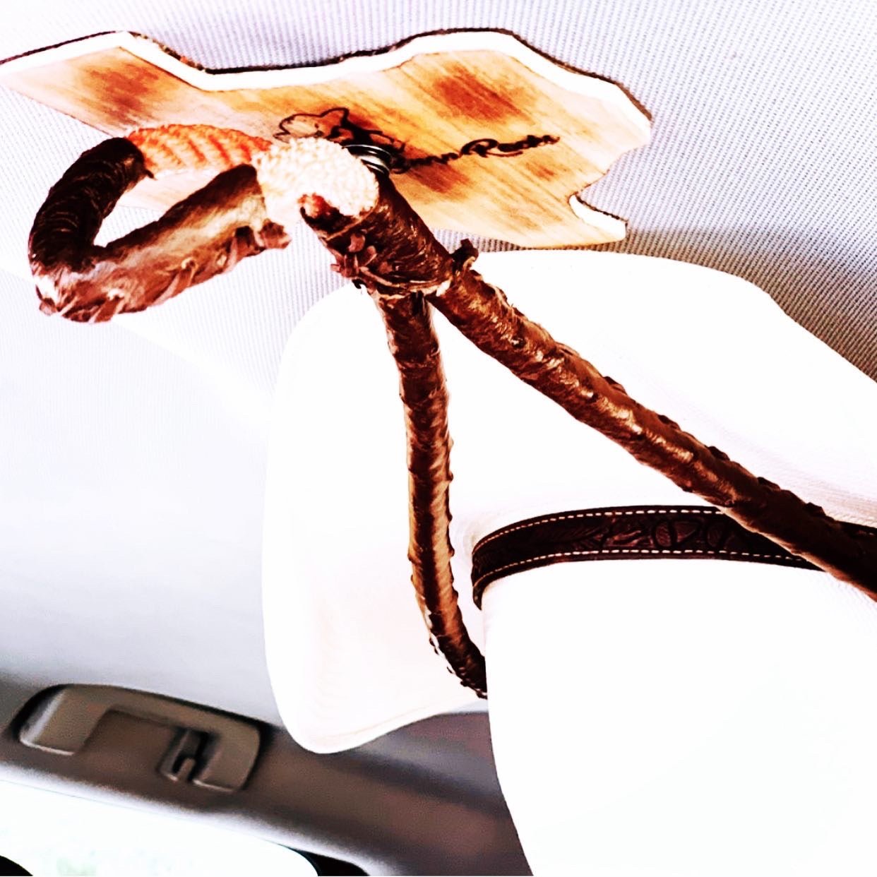 JM Ostrich Brown Edition Cowboy Hat Rack. - JM Ranch Snap Racks
