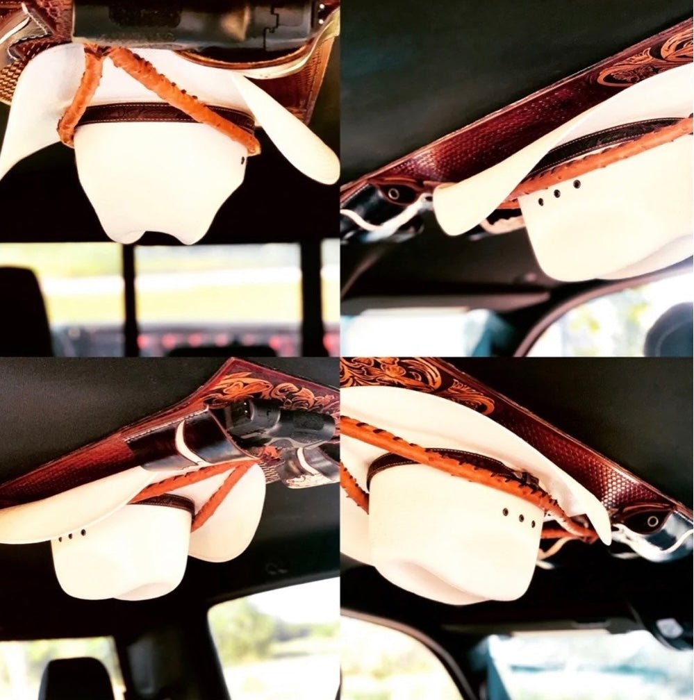 JM Ostrich Cognac Edition Cowboy Hat Rack - JM Ranch Snap Racks