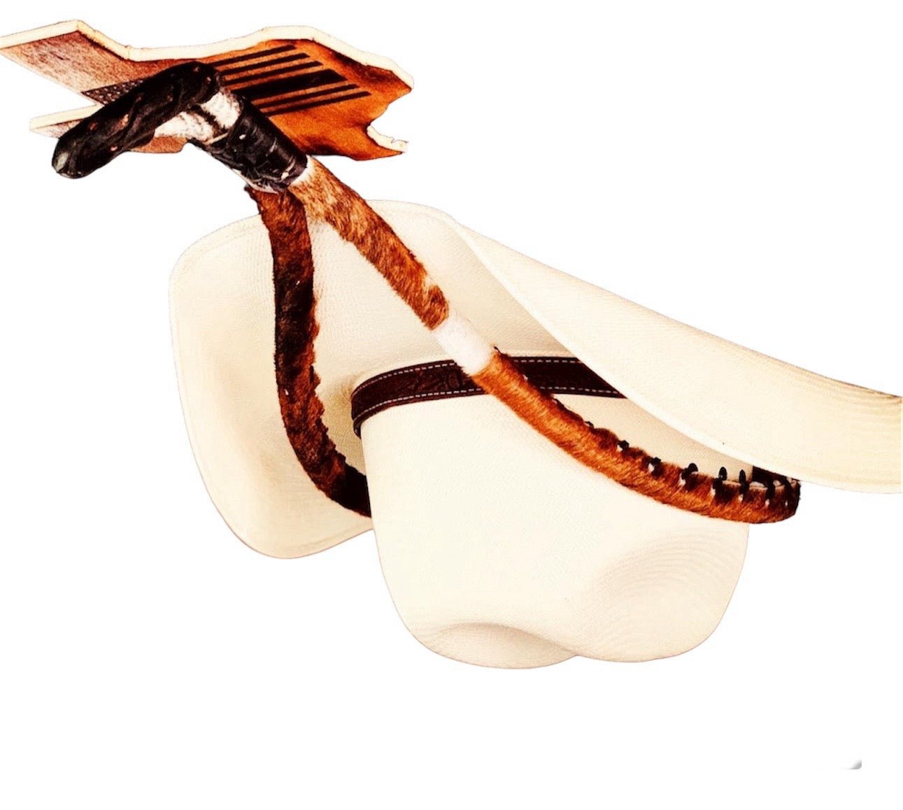 JM Tiger Stripe Bull Edition Cowboy Hat Rack - JM Ranch Snap Racks