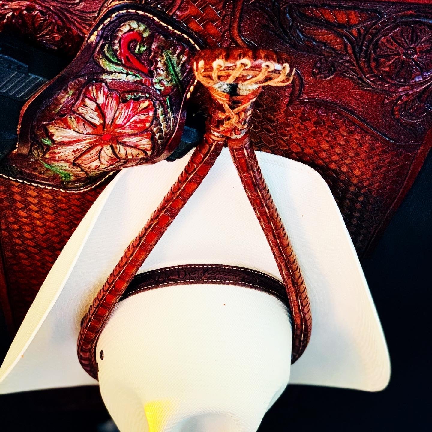 JM Tooled Serpentine Edition Cowboy Hat Rack - JM Ranch Snap Racks