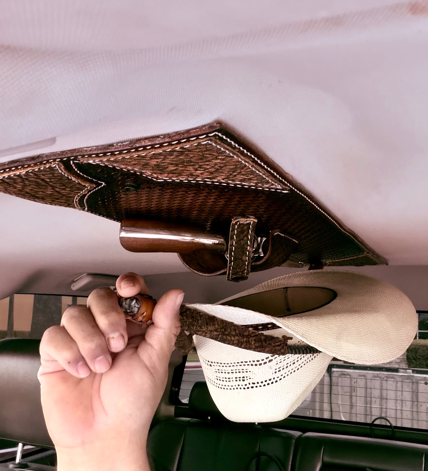 JM Elephant Hide Gun Holster Cowboy Hat Rack