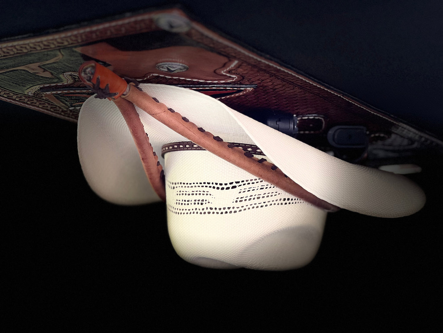Jesse Marroquin’s Texas Rangers Gun Holster Cowboy Hat Rack Edition