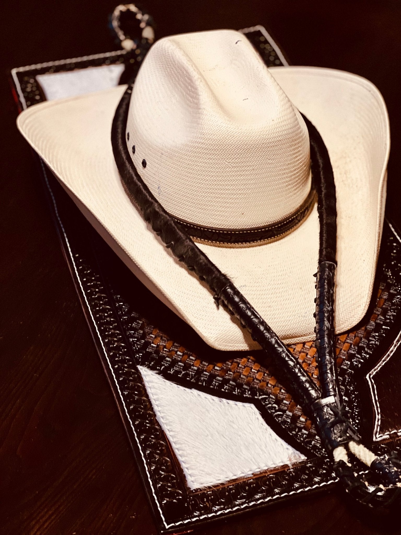 Jesse Marroquin’s Special Edition Gun Holster Bull Hide Cowboy Hat - JM Ranch Snap Racks