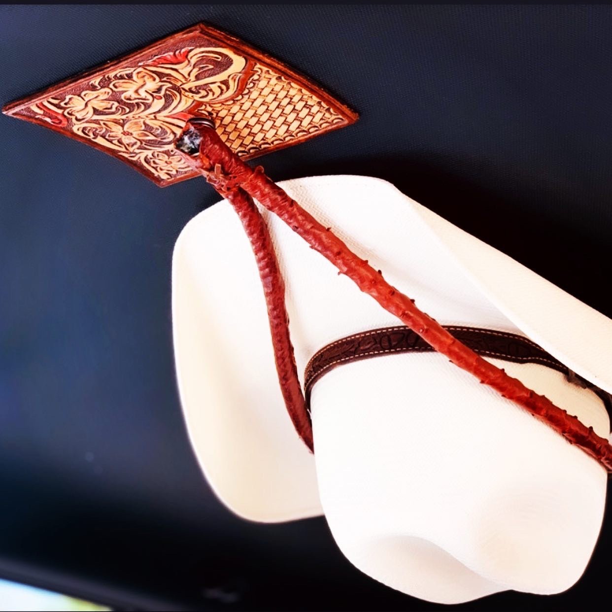 JM Brush Roper Ostrich Edition Cowboy Hat Rack - JM Ranch Snap Racks ...