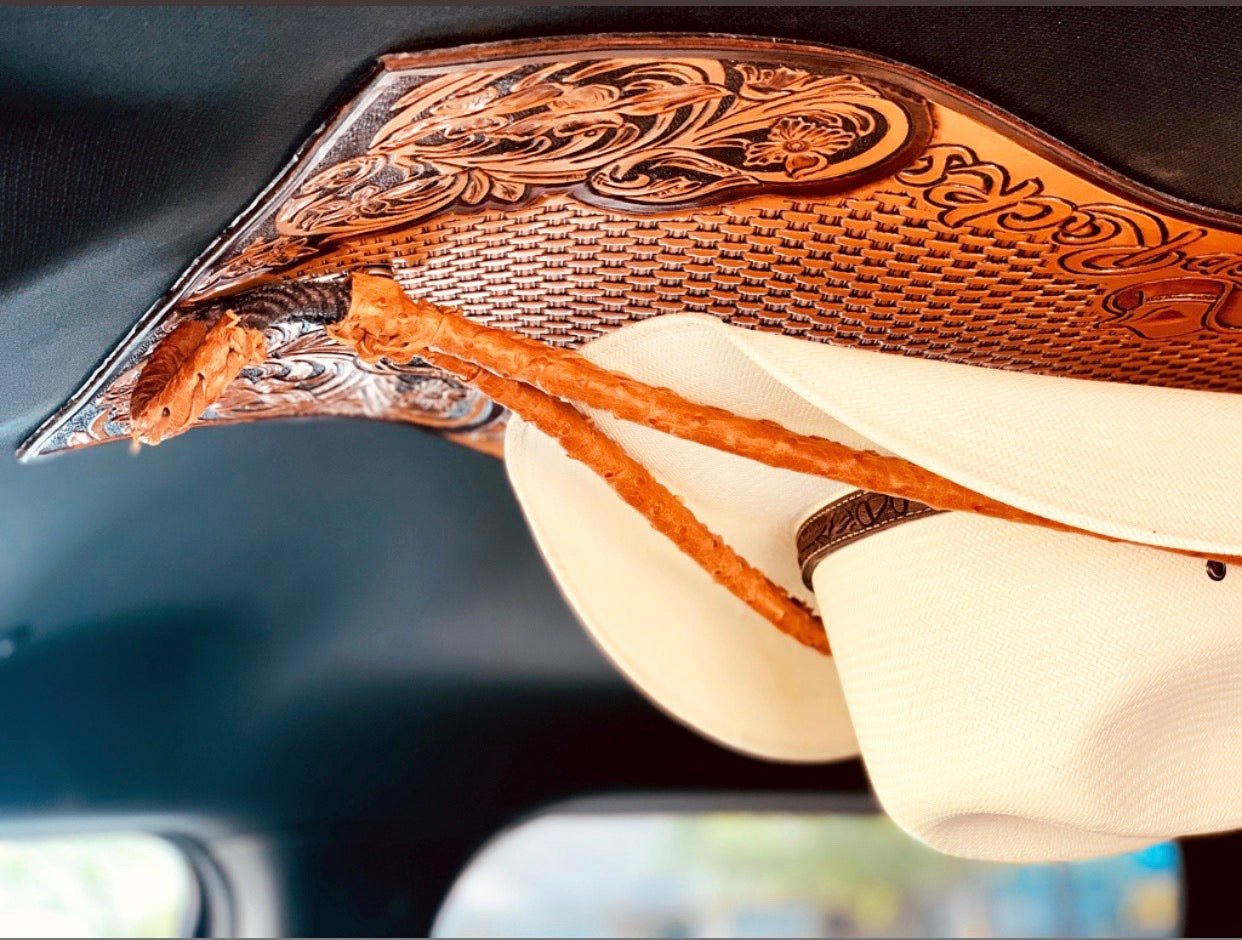JM Ostrich Cognac Edition Cowboy Hat Rack - JM Ranch Snap Racks - JM ...