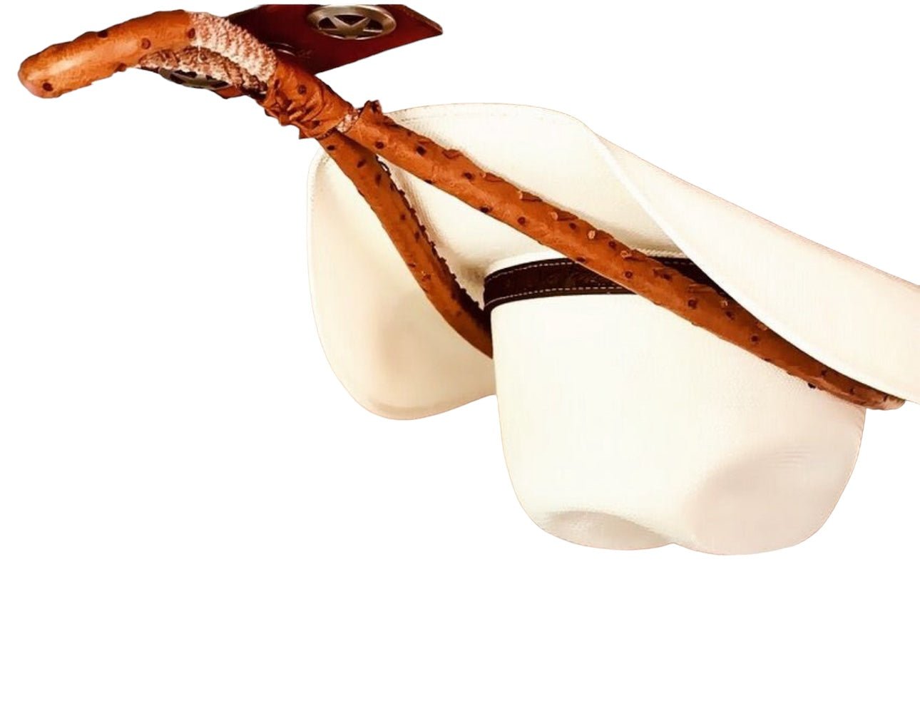 JM Ostrich Cognac Edition Cowboy Hat Rack - JM Ranch Snap Racks - JM ...