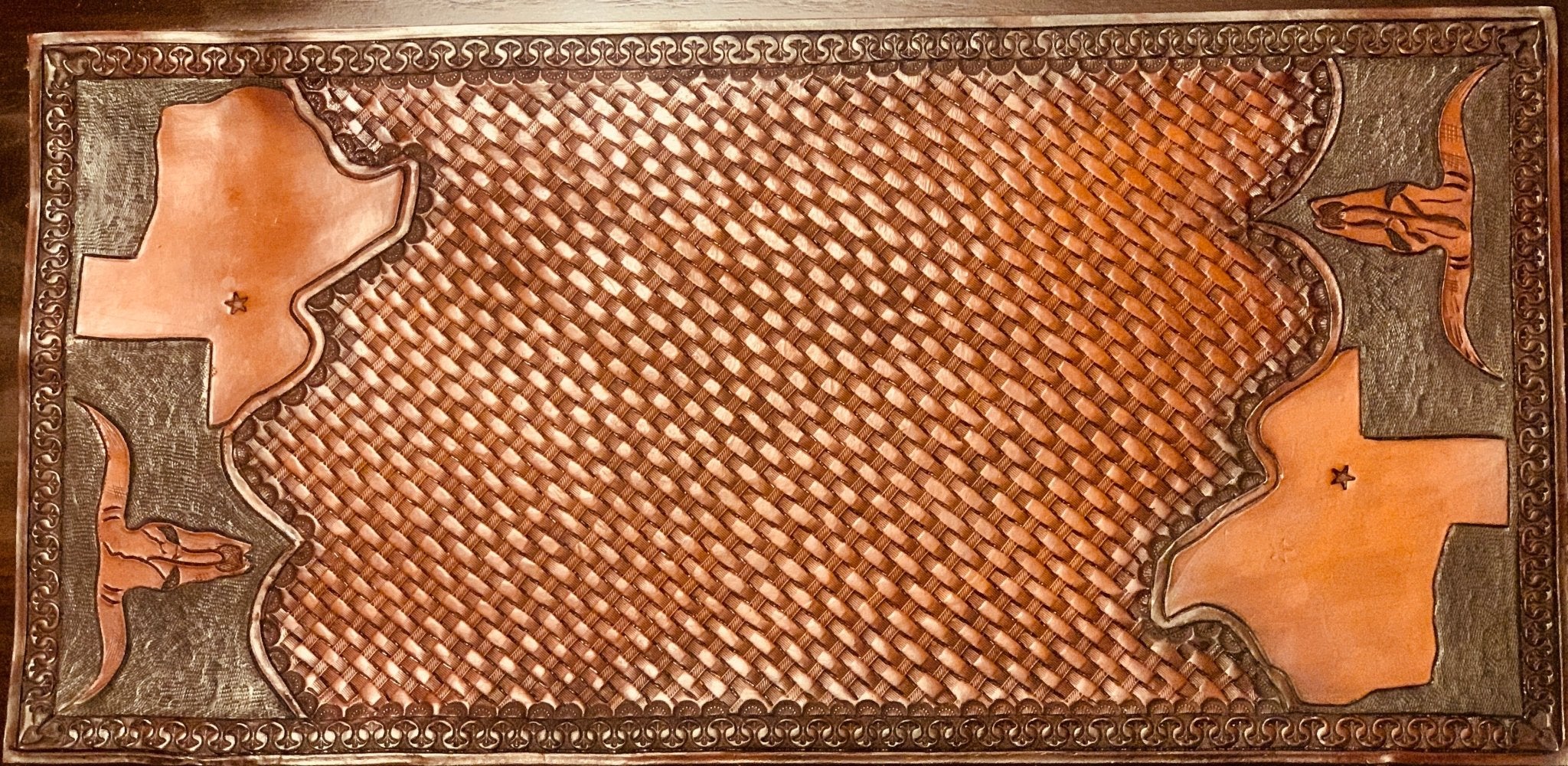 JM Ostrich Cognac Edition Cowboy Hat Rack - JM Ranch Snap Racks - JM ...